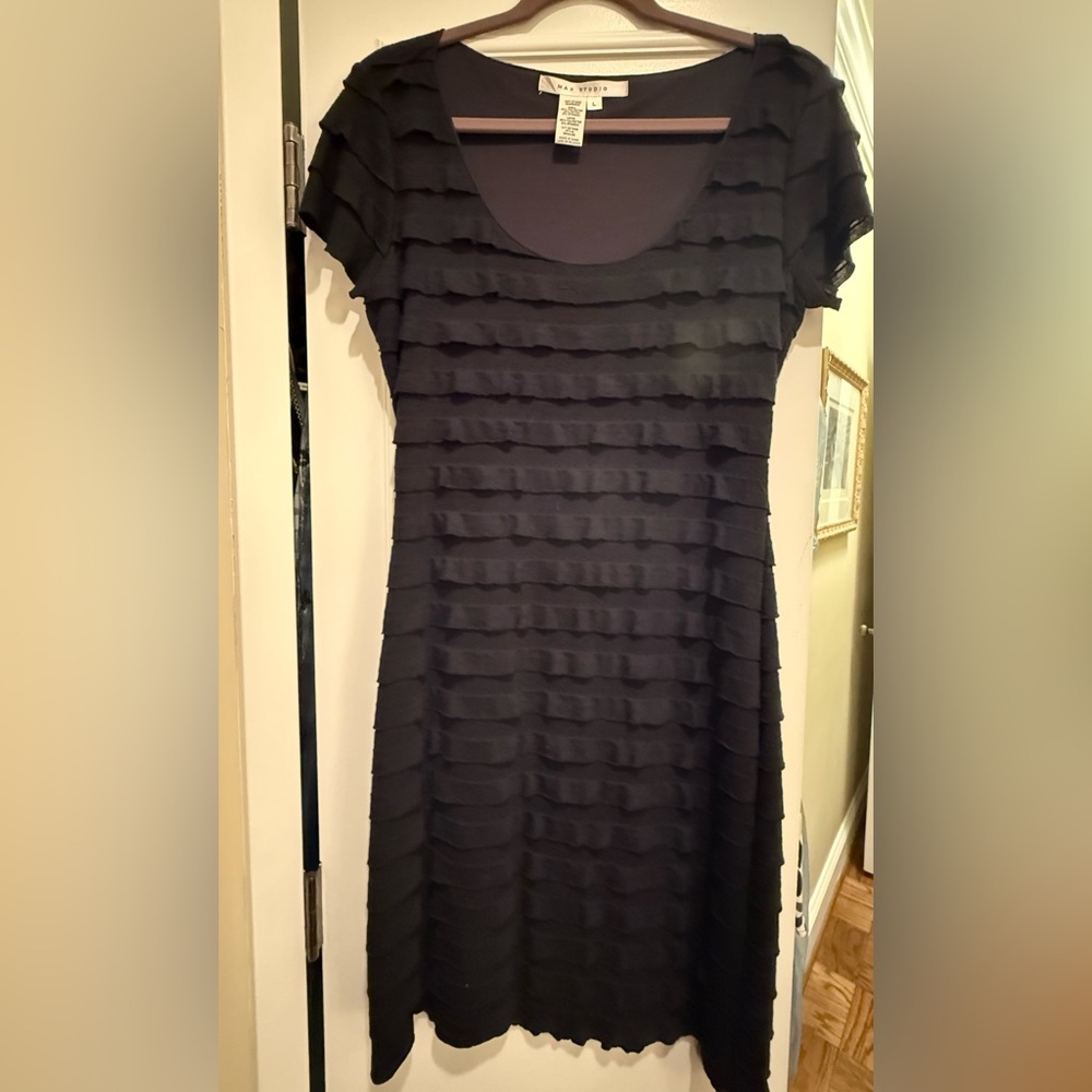 Max Studio Black Tiered Dress